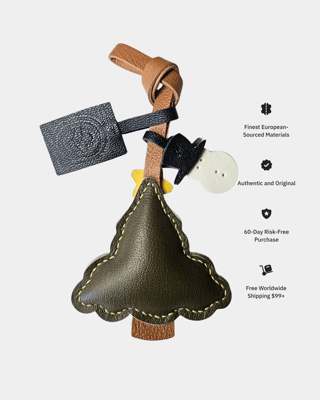 Leather Christmas tree ornament