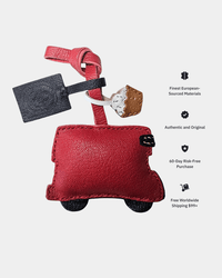 Red leather scooter keychain