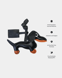 Dachshund dog charm, black leather, 72_bfd37acc.