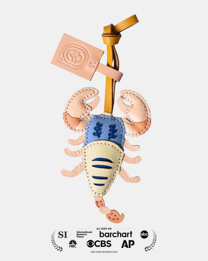 leather scorpio horoscope bag charm 